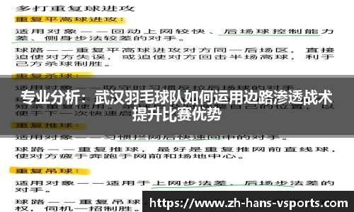 专业分析：武汉羽毛球队如何运用边路渗透战术提升比赛优势